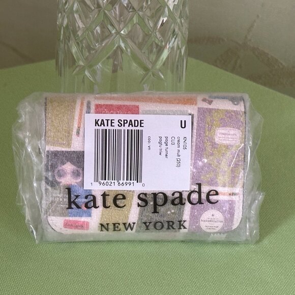 KATE SPADE PAGE TURNER CARD CASE TRIFOLD WALLET:NWT CREAM/MULTI - Picture 13 of 13